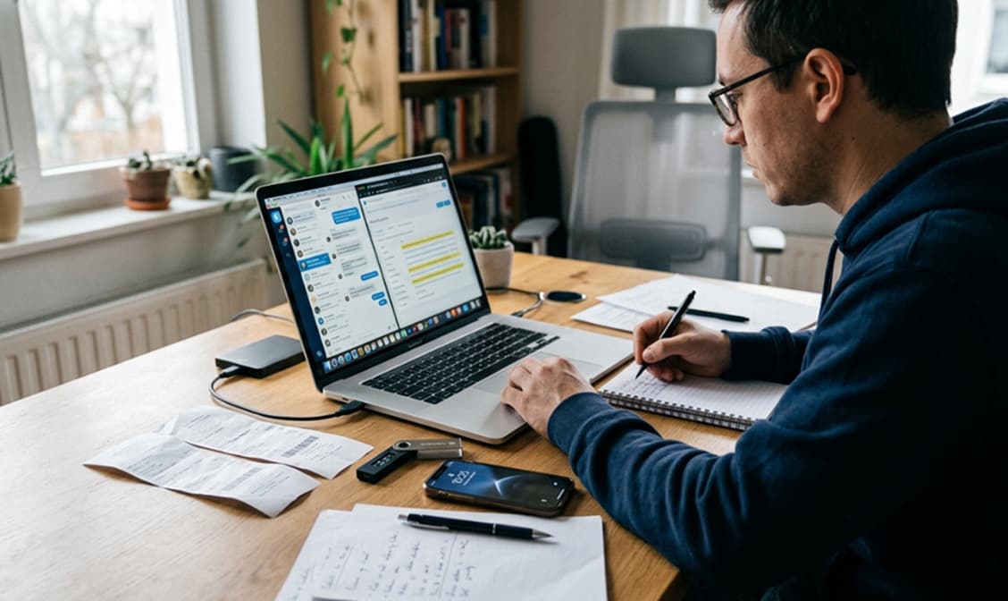 Crypto transaction records and wallet addresses on screen